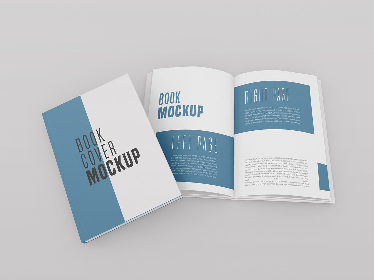 Single Hard Cover with Open Book Psd Mockup